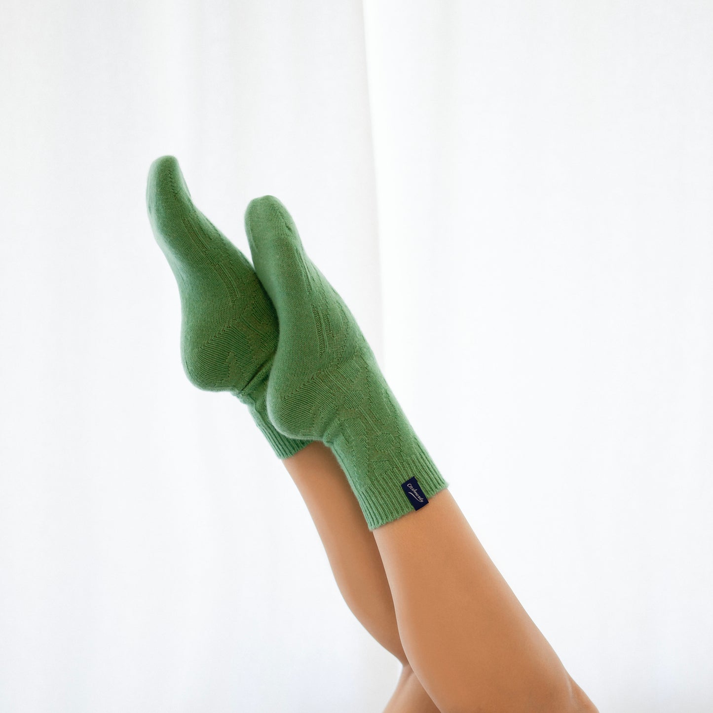 Kaschmir Bettsocken / Mintgrün