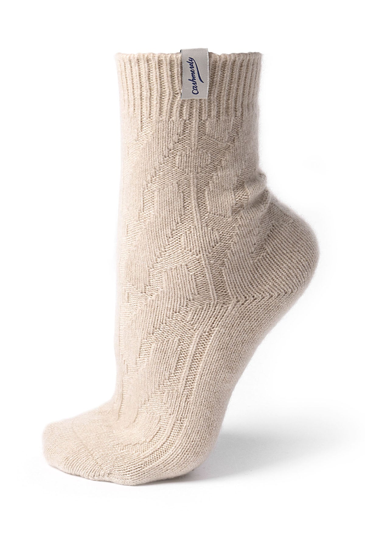Kaschmir Bettsocken / Beige