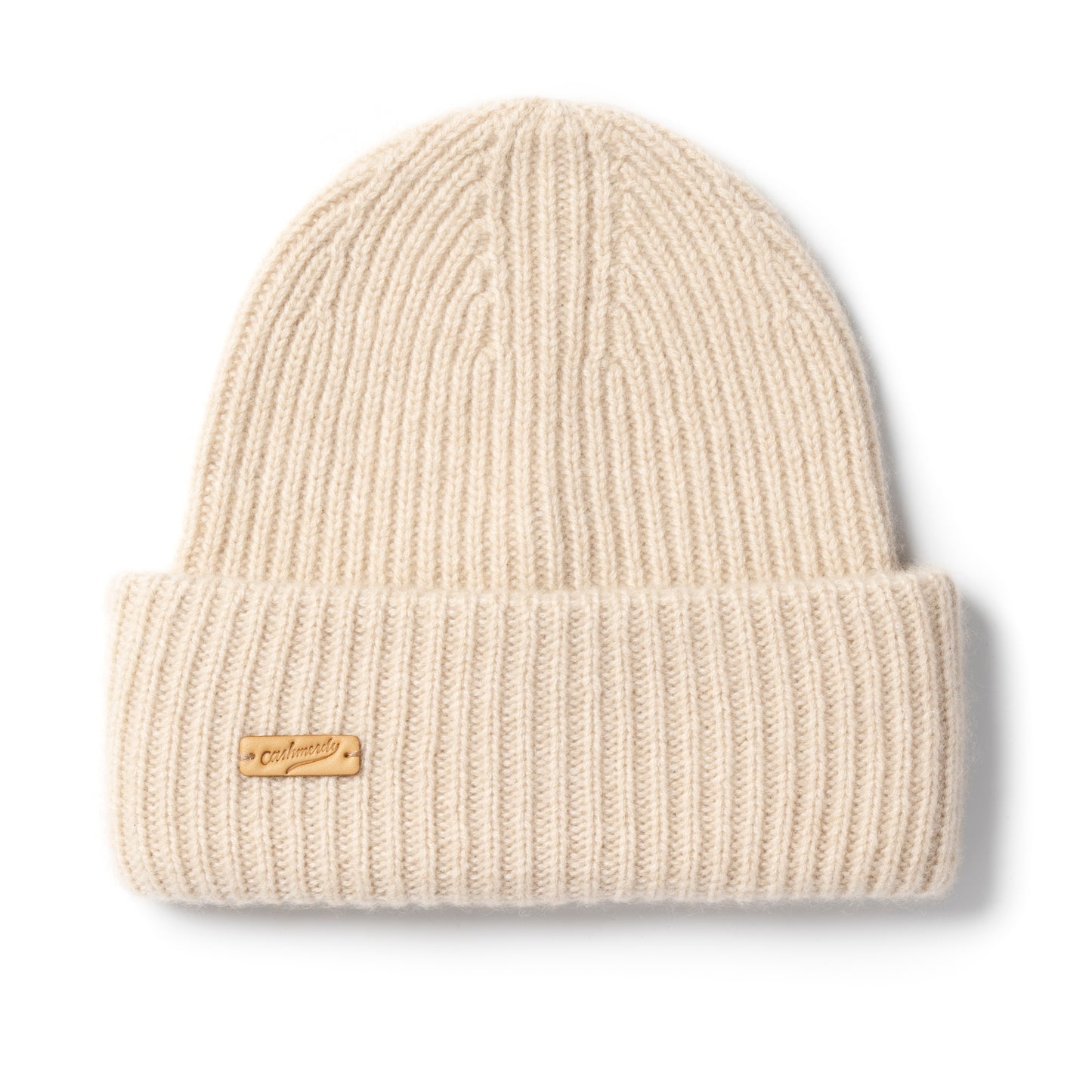 Beige Kaschmir Mütze Damen weich und warm