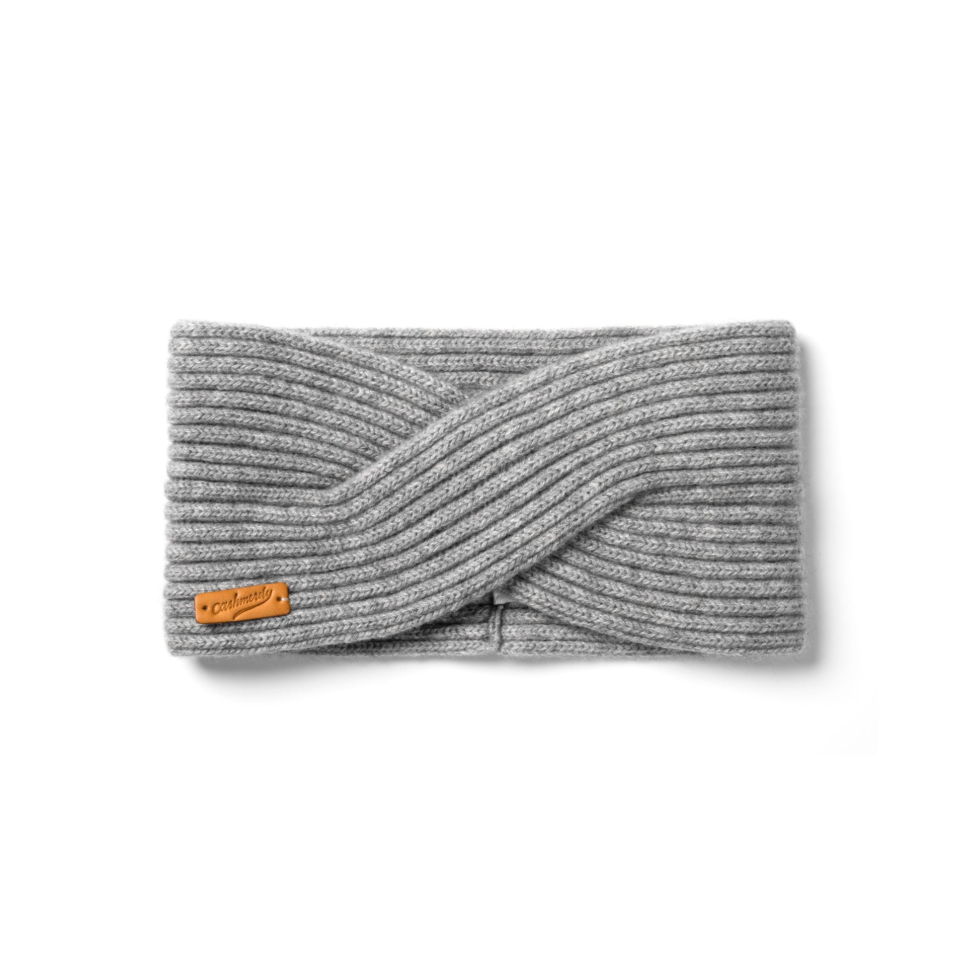 Graues Kaschmir Stirnband Strick Accessoire