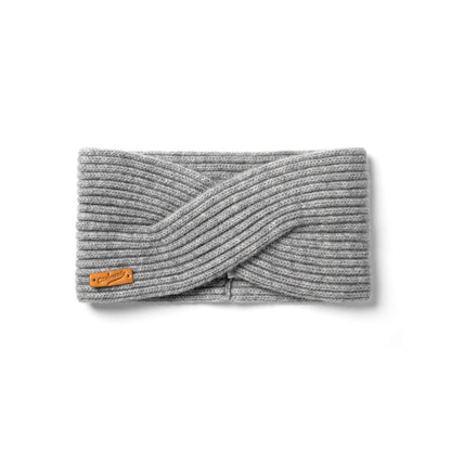 Graues Kaschmir Stirnband Strick Accessoire