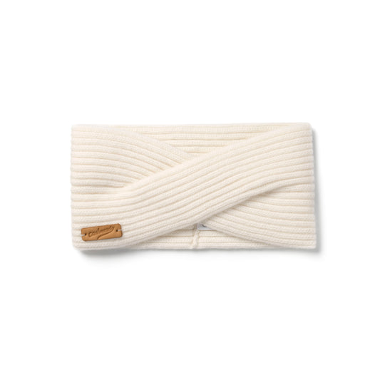 Weißes Kaschmir Stirnband Damen Winter Schnee