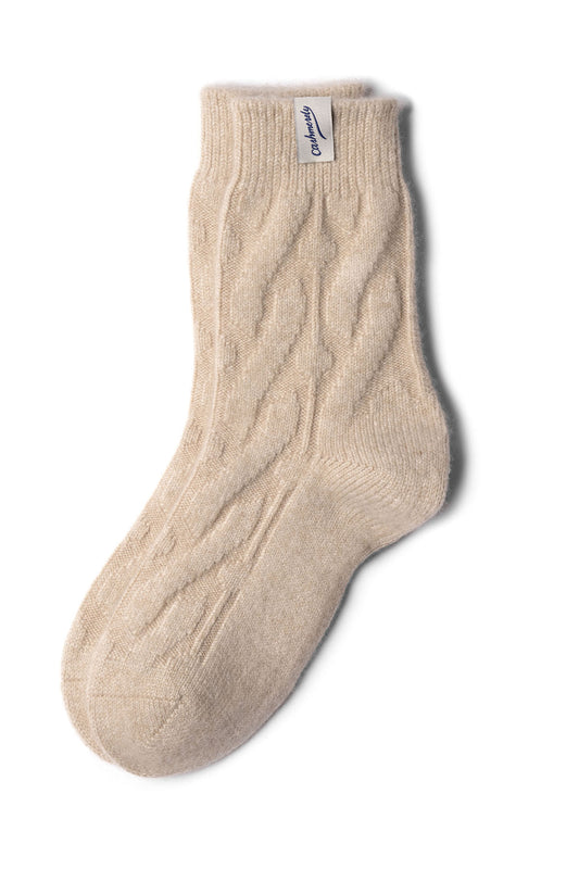 Kaschmir Bettsocken / Beige