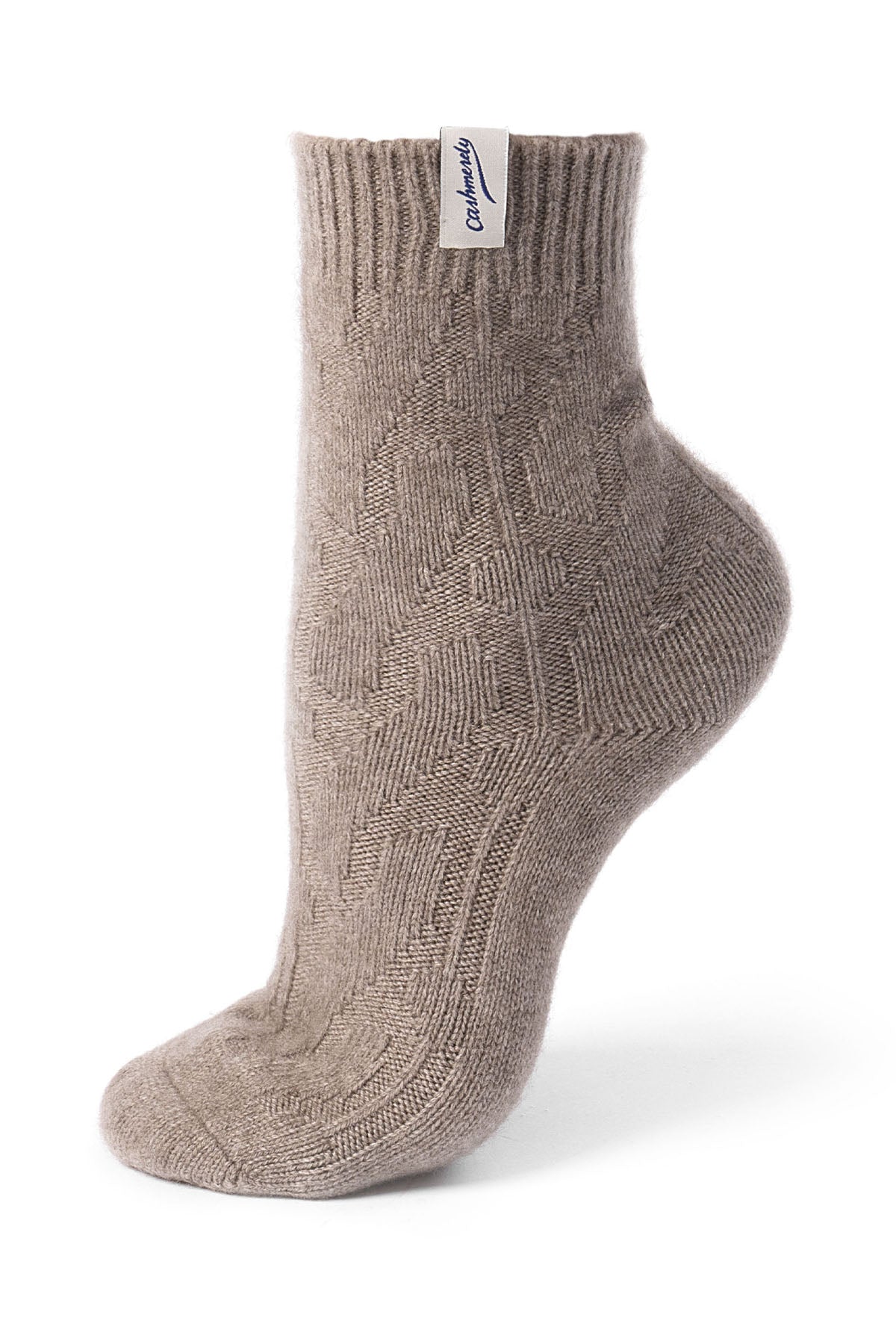 Kaschmir Bettsocken / Naturbraun