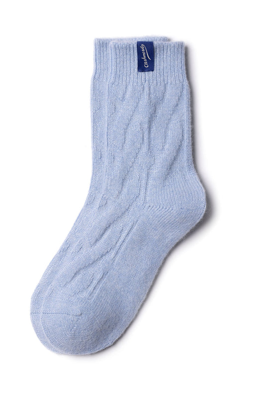 Kaschmir Bettsocken / Hellblau